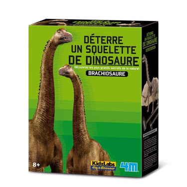 4m graaf je dino op - brachiosaurus - opgraafkit en modelbouw skelet - kidzlabs - 7 jaar