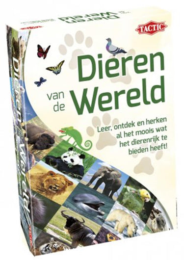 Tactic dieren van de wereld – educatief spel – leer de wilde dieren kennen – 200 kaarten – 6 speelborden met werelddelen
