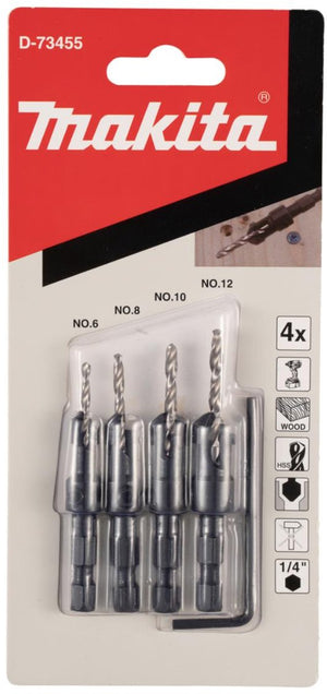 Makita d-73455 verzinkboor quad driver-set