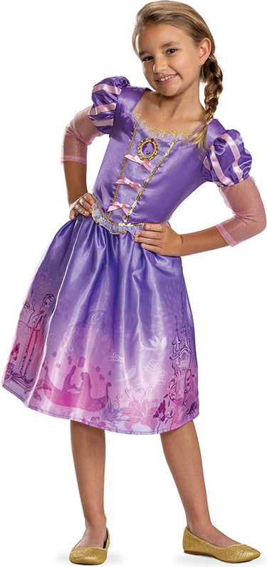 Disguise disney prinses - tangled, rapunzel verhalenboek classic, maat m (7-8 jaar), meisjes