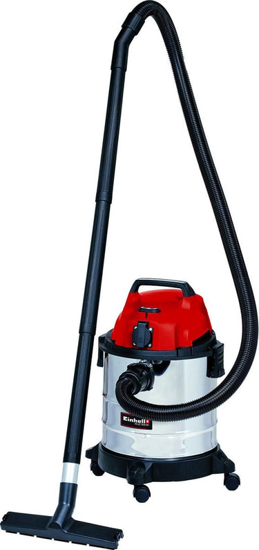 Einhell elektrische nat- droogzuiger tc-vc 1820 sa - 1250 w - 180 mbar - 20 l - 3-delige kunststof buis - 150 cm zuigslang - schuimrubberen filter - automaat-aansluiting