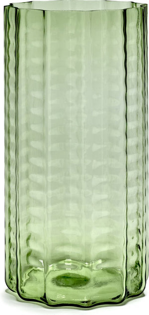 Serax - ruben deriemaeker waves - vaas - transparant groen - 18 ø - h 35cm - 2,88kg