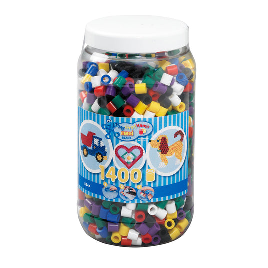 Hama maxi strijkkralen in pot - mix standaard (00), 1400st.
