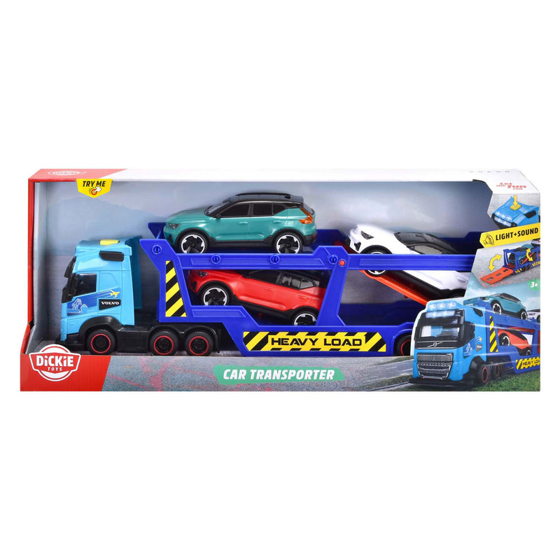 Load image into Gallery viewer, Dickie toys - car transporter - volvo - vrachtwagen met aanhangwagen - licht en geluid
