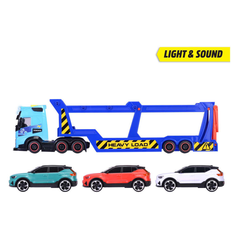 Load image into Gallery viewer, Dickie toys - car transporter - volvo - vrachtwagen met aanhangwagen - licht en geluid
