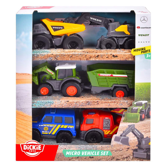 Dickie micro city team voertuigen, 6dlg.