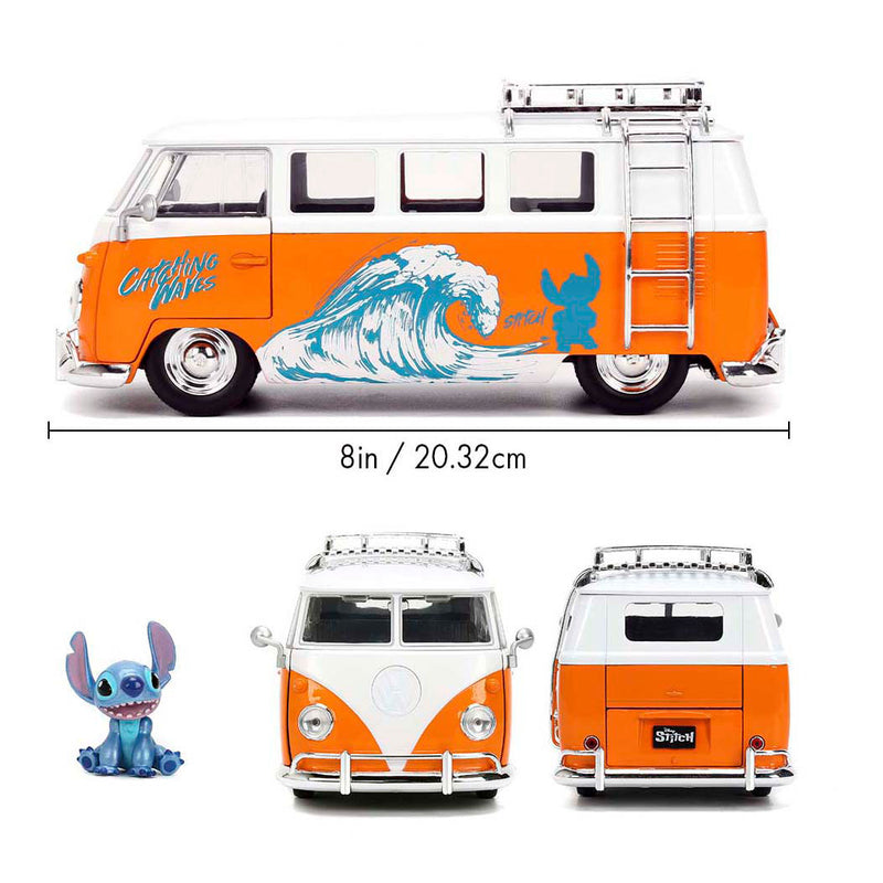 Load image into Gallery viewer, Jada toys jada stitch 1961 vw bus 1:24
