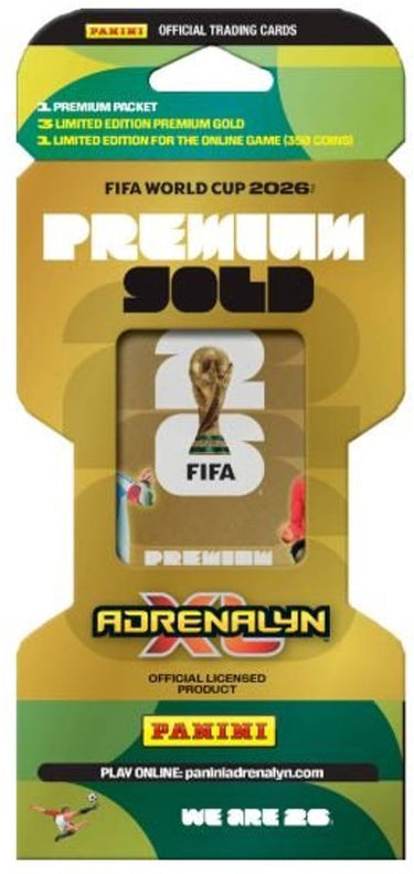 Panini – adrenalyn xl premium or – verzamelkaartenpakket – fifa 2026