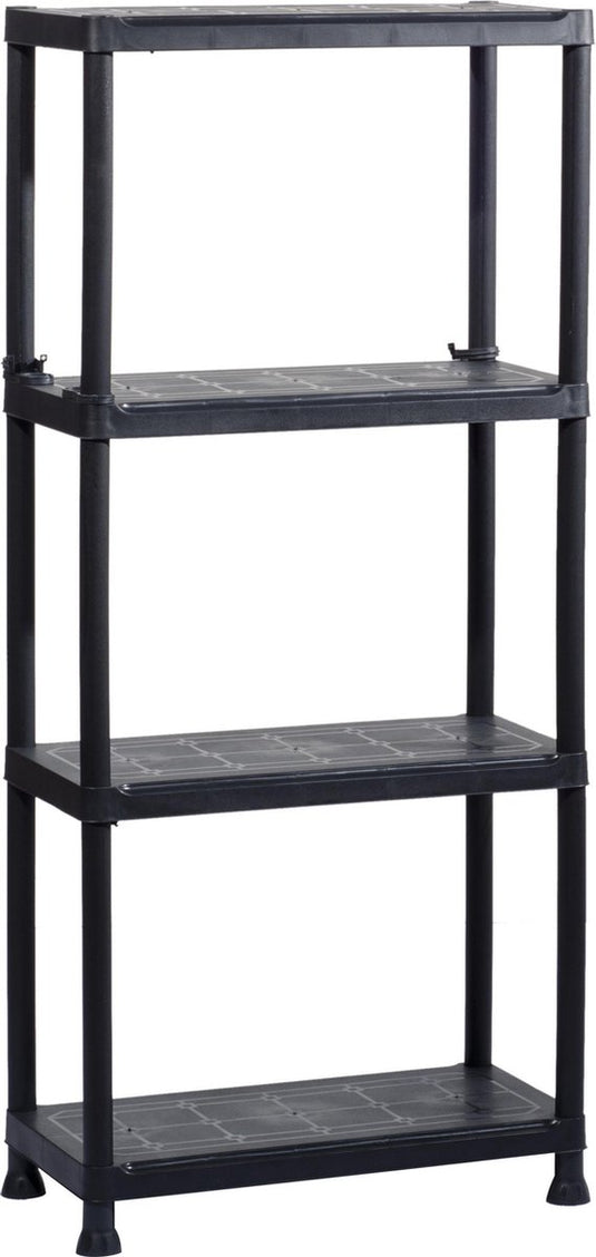 Keter stellingkast plus 60 4 - opbergrek met 4 planken - 60x30x135cm - zwart