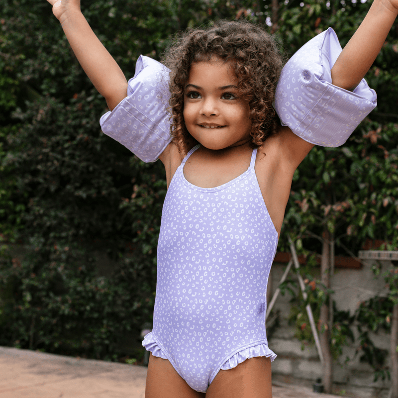 Load image into Gallery viewer, Leopard | lila zwembandjes 2-6 jaar
