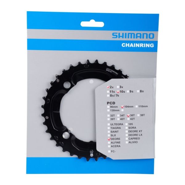 Load image into Gallery viewer, Shimano kettingblad Deore 10V 36T Y1RP98070 M617 zwart
