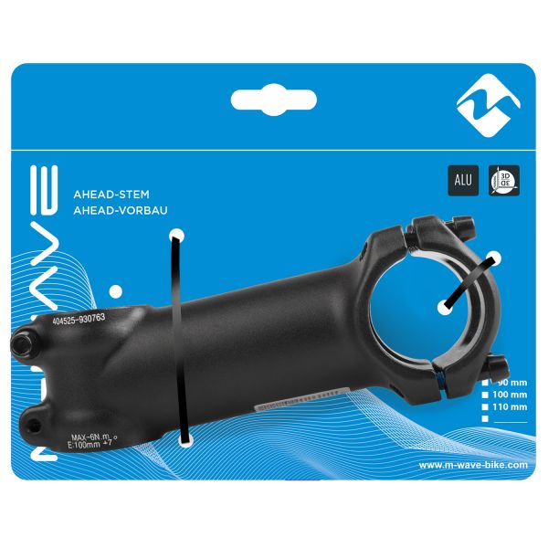 Load image into Gallery viewer, M-wave a-head stuurpen zoom 28,6 100 31,8 mm - zwart
