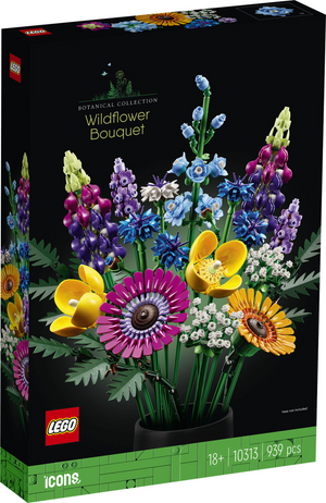 Lego icons wilde bloemen boeket bouwset voor volwassenen, botanical collection - 10313