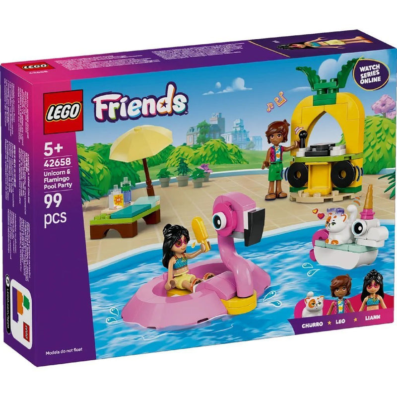 Load image into Gallery viewer, Lego friends 42658 zwembadfeestje met flamingo en eenhoorn
