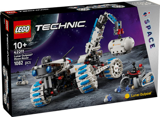 Lego technic lunar outpost maanrover ruimtevoertuig