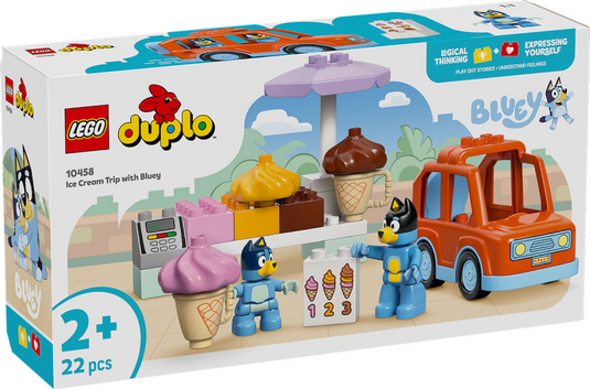 Lego duplo bluey: een ijsje halen met bluey speelgoed ijsjes bouwpakket voor kinderen 10458