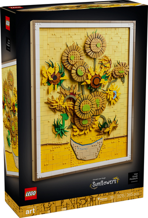 Lego art vincent van gogh – zonnebloemen bouwpakket voor volwassenen en wanddecoratie 31215