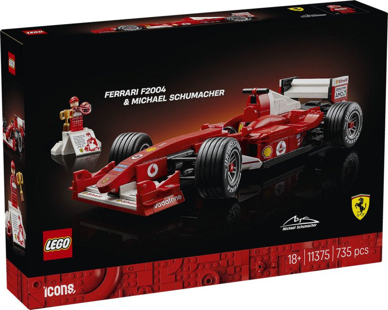 Load image into Gallery viewer, Lego icons ferrari f2004 en michael schumacher model auto bouwpakket voor volwassenen en decoratie 11375
