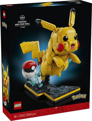 Lego pokémon pikachu en pokéball bouwpakket voor volwassenen en woondecoratie - 72152