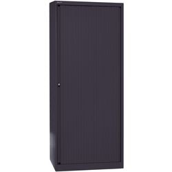 Roldeurkast hoog staal 80x43x198cm zwart 4 legborden