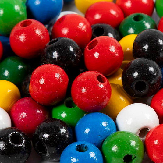 Creativ company houten kralen, d 10 mm, gatgrootte 3 mm, ca. 70 div, diverse kleuren, 20 gr 1 doos