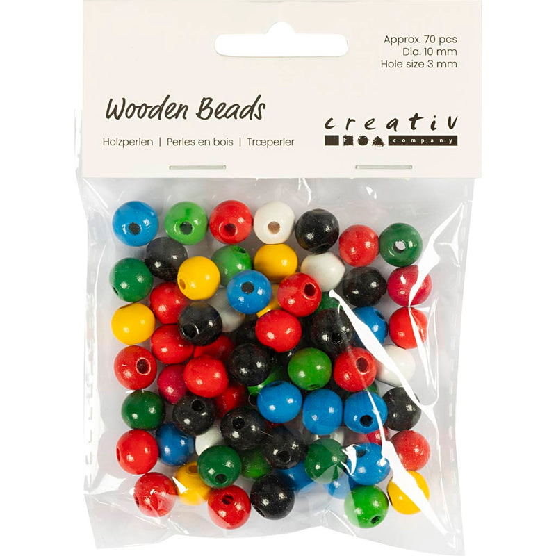 Load image into Gallery viewer, Creativ company https: www.cchobby.nl houten-kralen-d-10-mm-gatgrootte-3-mm-ca-70-div-diverse-kleuren-20-gr-1-doos
