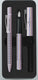 Faber-castell grip glam - schrijfset balpen en vulpen - in giftbox - kleur parel - fc-201533