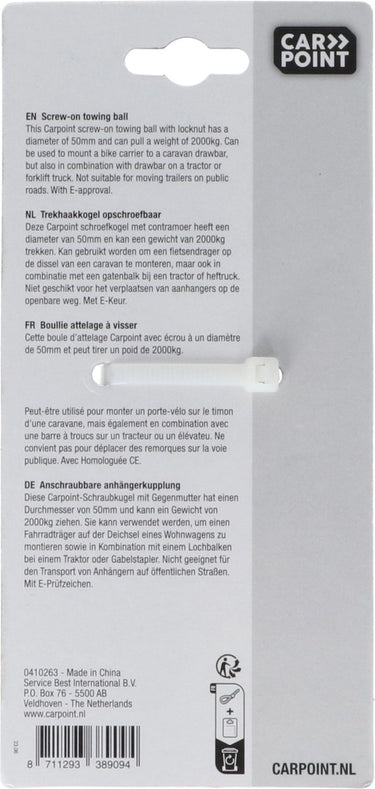 Carpoint schroefkogel ø50mm met e-keur