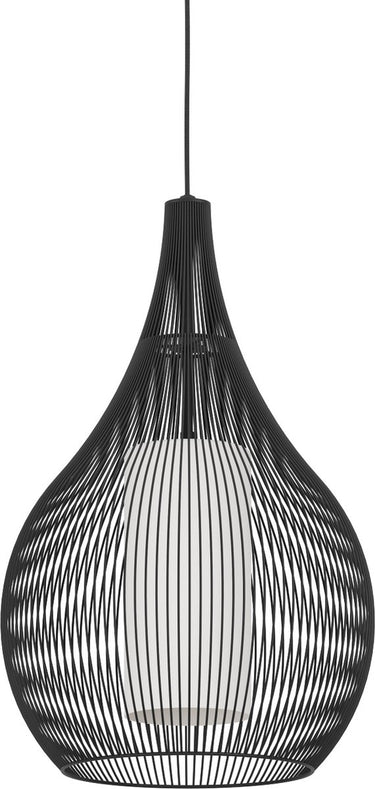 Eglo razoni 1 hanglamp - e27 - ø 42,5 cm - zwart|wit - staal|glas