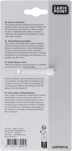 Carpoint schroefkogel ø50mm met e-keur