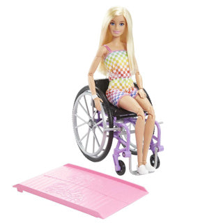 Load image into Gallery viewer, Mattel Fashionistas met een paarse rolstoel #194
