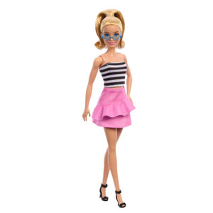 Barbie pop fashionista blond haar en streepjes top | 2 stuks