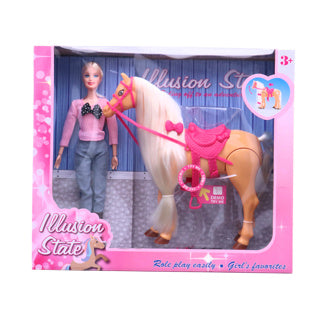 Load image into Gallery viewer, Overige merken pop met echt lopend paard speelset
