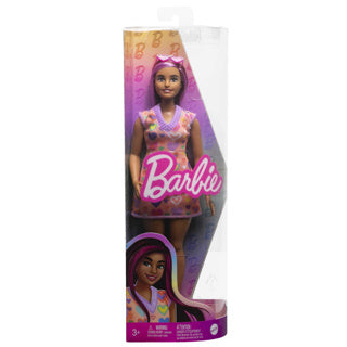 Barbie pop fashionista hartjes jurk donker haar | 3 stuks