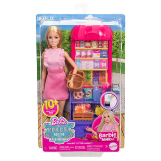 Load image into Gallery viewer, Barbie family pop barbie recept voor vriendschap en marktspeelset

