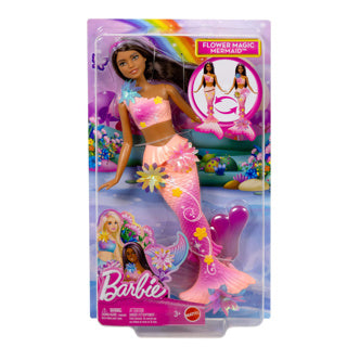 Load image into Gallery viewer, Barbie fantasy garden flower mermaid brunette
