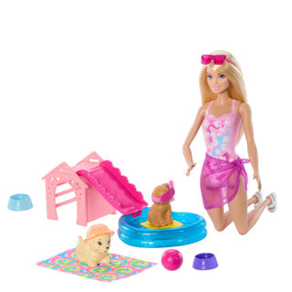 Mattel barbie family puppy pool party
