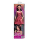Barbie fashionistas - met roze jurk en luipaardprint - zwart haar - modepop