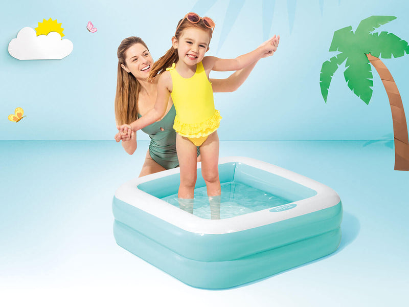 Load image into Gallery viewer, Intex vierkant babyzwembad-blauw
