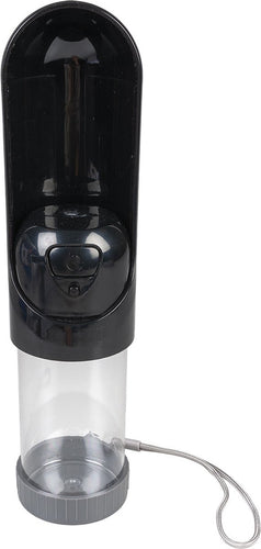 Duvo plus - waterfles - hond - drinkfles compact 300ml - 6,5x6,5x18,5cm grijs - 1st