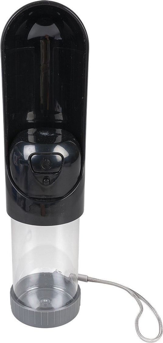 Duvo plus - waterfles - hond - drinkfles compact 300ml - 6,5x6,5x18,5cm grijs - 1st