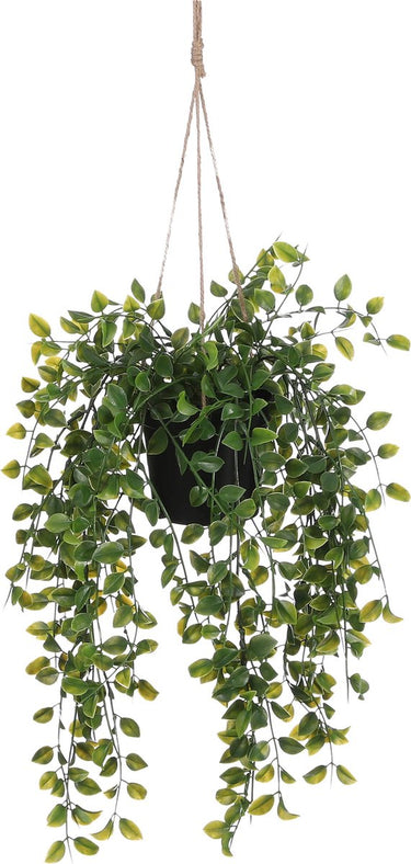 Mica decorations - ficus kunst hangplant in pot - h46 x ø20 cm - groen