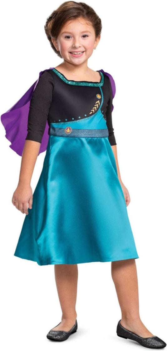 Disguise disney - frozen 2, koningin anna jurk basic plus, maat xs (3t-4t jaar), meisjes
