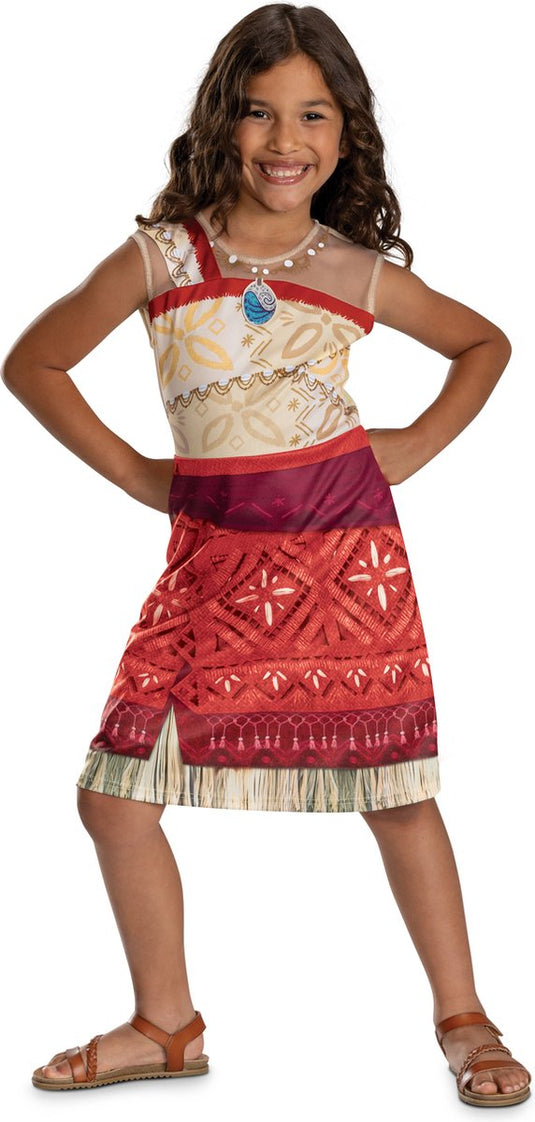 Disguise disney - moana 2, kostuum moana vaiana basic plus jurk, maat m (7-8 jaar)