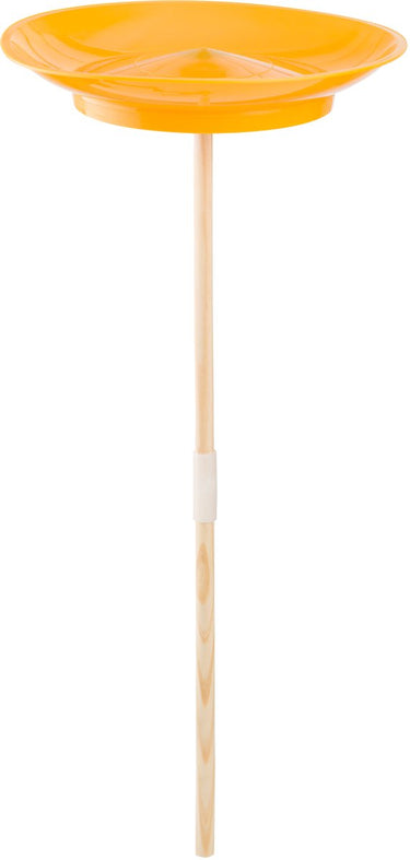 Bs toys - jongleerbord geel met houten stokje - circusbordje - actief spel - fsc hout - 8+ jaar