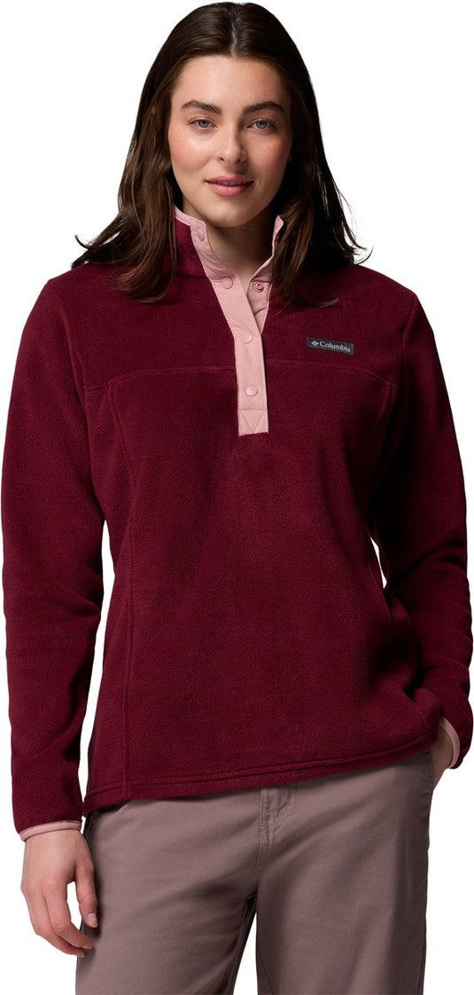 Columbia benton springs™ 1 2 snap pull over ii dames outdoortrui - rich wine, eraser pink