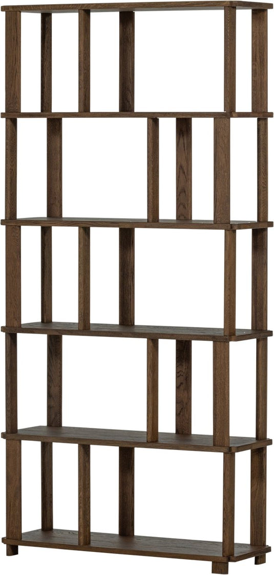 Woood riss boekenkast - eikenhout - naturel - 186x90x30