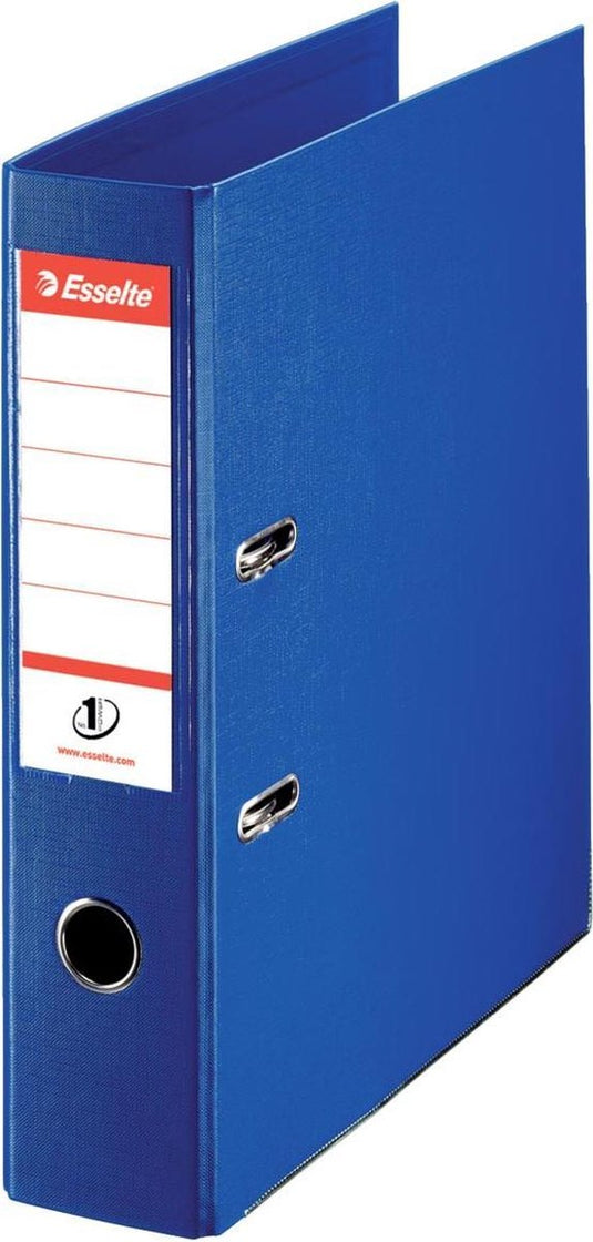 Esselte no.1 kunststof a4 ordner met etikethouder - 2-rings - rugbreedte van 75mm - capaciteit van 500 vel - blauw