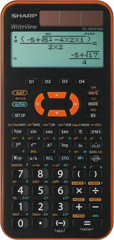 Sharp wetenschappelijke rekenmachine - elw531xgyr - zwart oranje - 1x aaa batterij - sh-elw531xgyr