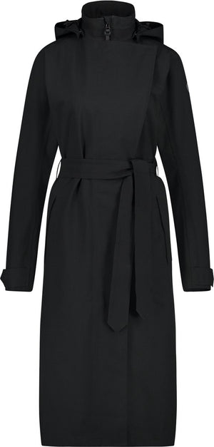 Agu trench coat long regenjas dames waterdicht - zwart - waterkolom 5.000 mm - afneembare capuchon